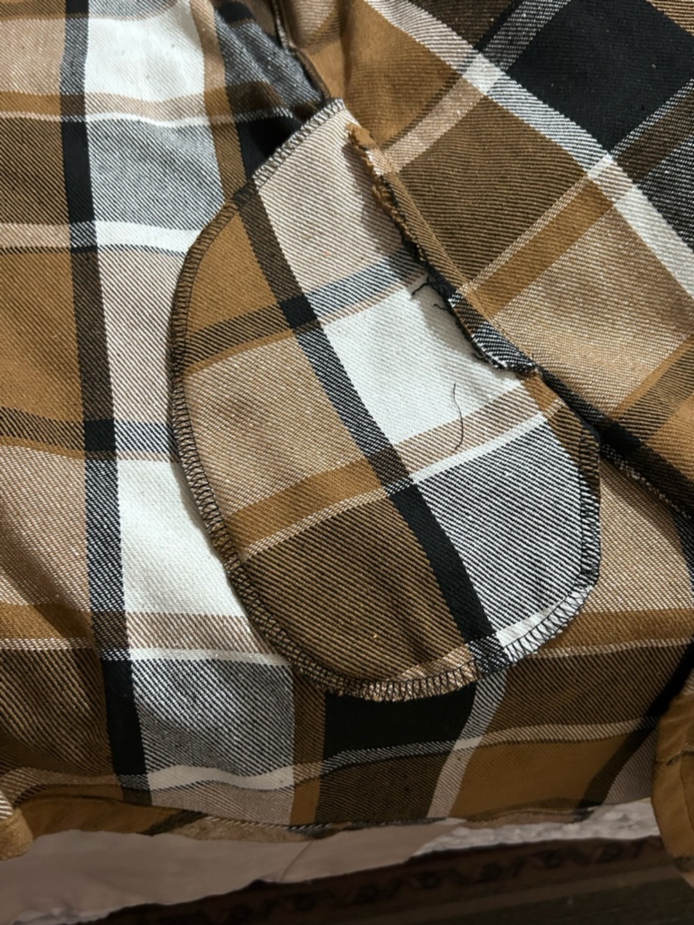 Bloomchic Plus 14-16 Plaid Belted Shawl Collar Cardigan Brown/Black/Cream NWOT - Picture 10 of 15